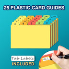 H4D 3x5 Index Card Holder with 100 Heavyweight Ruled Index Cards and 25 Plastic - Image 5