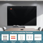 MaxGear Glass Whiteboard Wall Mounted, Frameless Magnetic Dry Erase Board - Image 3