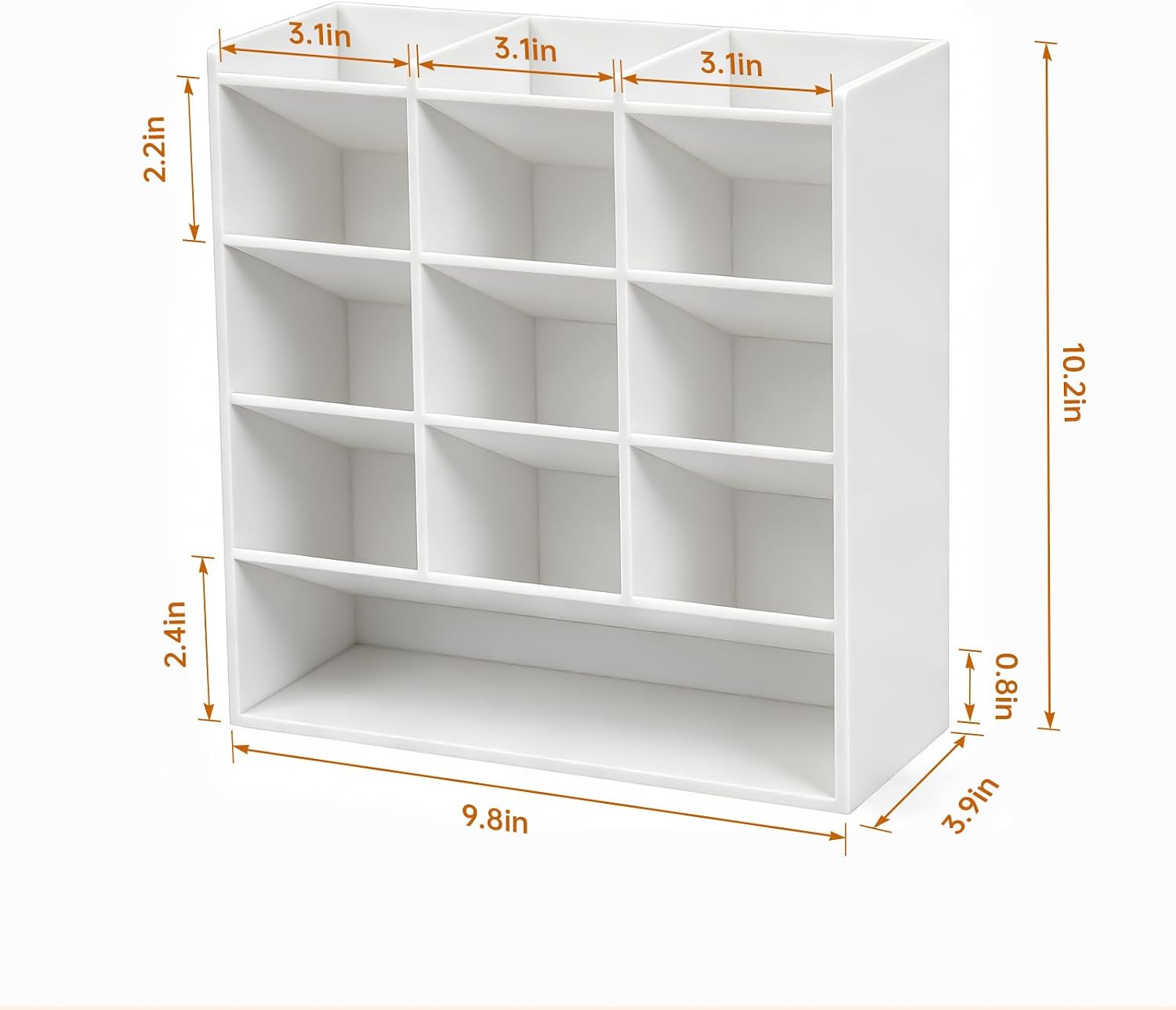 BEYGORM Acrylic Vertical Marker Organizer for 150 Markers, Desk Orgaizer | 13 Compartments Clear Angled Pen & Pencil Holder, Large Stationery & Art Supply Storage for School (10.2 x 9.8 x 4 Inch)