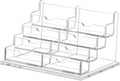NIUBEE Clear Business Card Holder 4 Tier Acrylic Business Card Stand, 8 Slots by NIUBEE
