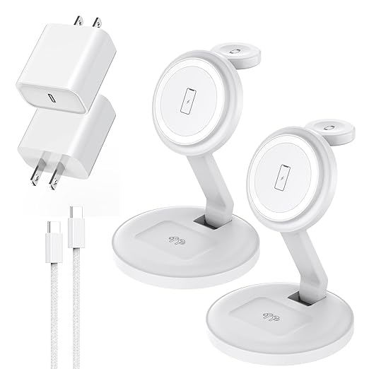 3 in 1 Foldable Magnetic Wireless Charging Station, iPhone Mag-Safe Charger by Unknown