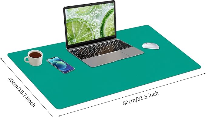 Bloss Green Desk Mat, Leather Desk Pad, Desk Matt - Image 5