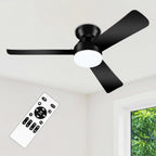 42'' black low profile ceiling fans with lights, main product view