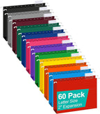 HERKKA Extra Capacity Hanging File Folders, 60 Pack Reinforced Letter Size by HERKKA