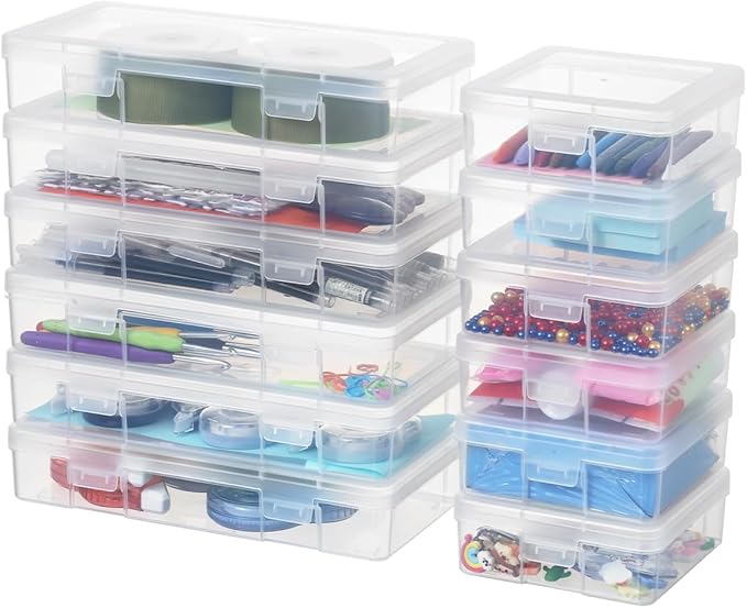 novelinks Stackable Plastic Clear Storage Box Containers - Image 2