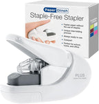 Plus Paper Clinch Compact Staple-Free Stapler, Ivory White by Plus
