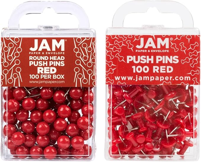 JAM PAPER Colorful Push Pins by JAMPaper
