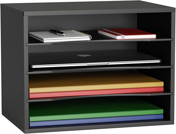 GDINDINFAN Wood Desktop Letter Tray File Organizer, Paper Storage Mail Sorter by GDINDINFAN