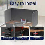 KERRAM Desk Privacy Panel 24 x 24 Inch, Sound Absorbing & Proof Desk Divider - Image 5