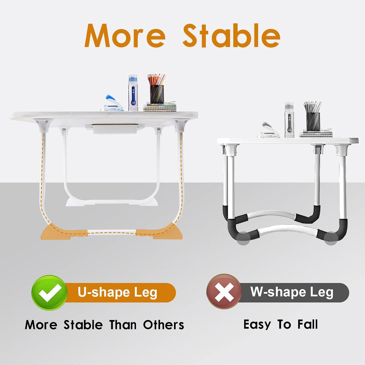 Amaredom Lap Desk, Foldable Bed Desk for Laptop, 23.6" x15.7" - Whi...