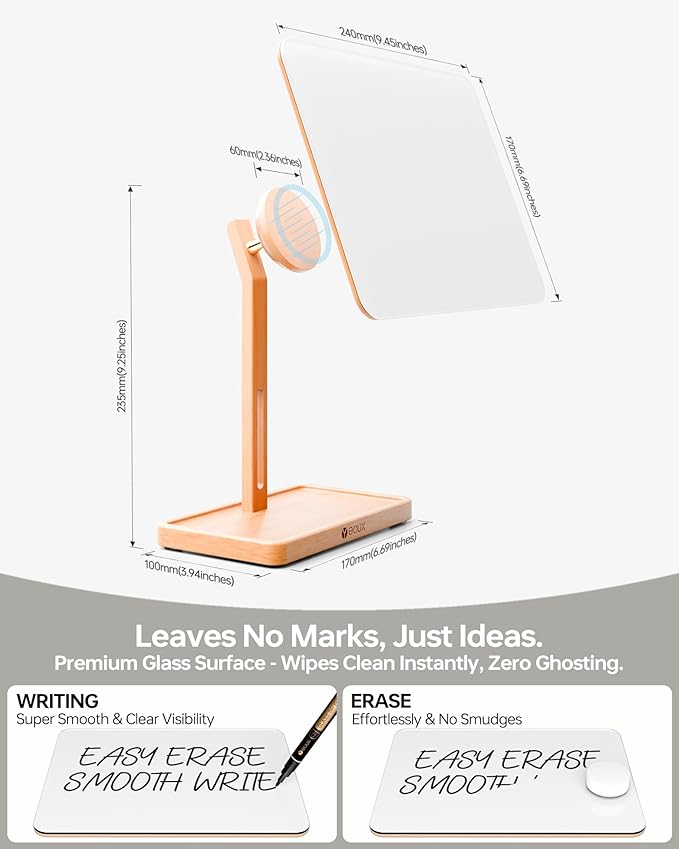 YEOUX Premium Desktop Glass Whiteboard & Magnetic Phone Stand 2-in-1 | 360° - Image 7