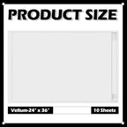 Gilprop 10 Sheets Architectural Vellum Paper 24" x 36" Drafting Vellum Tracing - Image 2
