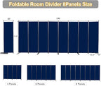 CHOSENM Room Divider, 8 Panel Folding Privacy Screens - Image 2