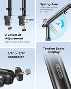 Viozon Overhead Camera Mount, Overhead Phone Stand, Flexible Aluminum Alloy - Image 6