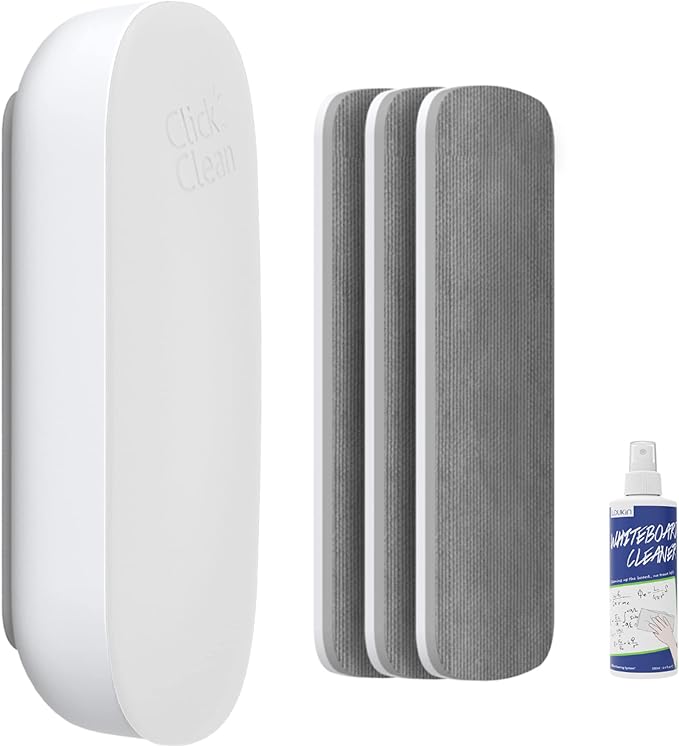 CLICK CLEAN Replaceable Dry Erase Board Eraser, 4-in-1 Magnetic Whiteboard by CLICKCLEAN