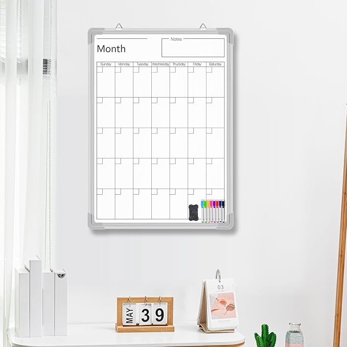 Lincia 24" x 18" Magnetic Vertical Monthly Dry Erase Calendar - Image 3