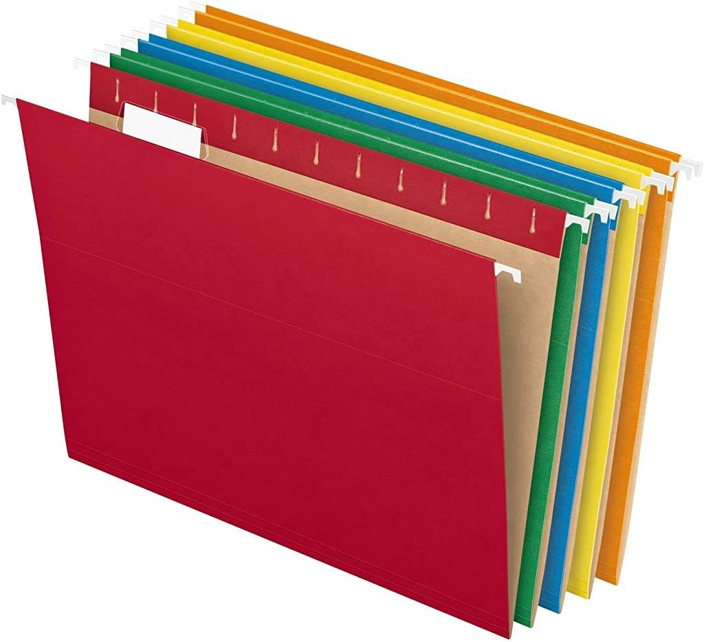 Pendaflex Expanding File Pockets Letter Size 10pk + Hanging Folders Letter Size 25pk - 5.25" Expansion, Reinforced, Assorted Colors
