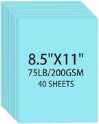 Cardstock 8.5 X 11, 40 Sheets Light Blue Card Stock, 75lb/ 200gsm Copy Paper by Ciphyfee