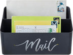 MyGift 2 Slot Modern Matte Black Metal Desktop Mail Sorter - Image 6
