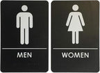 USA Made - Men's and Women's Restroom Signs ADA-Compliant Bathroom Door Signs by RockRidge