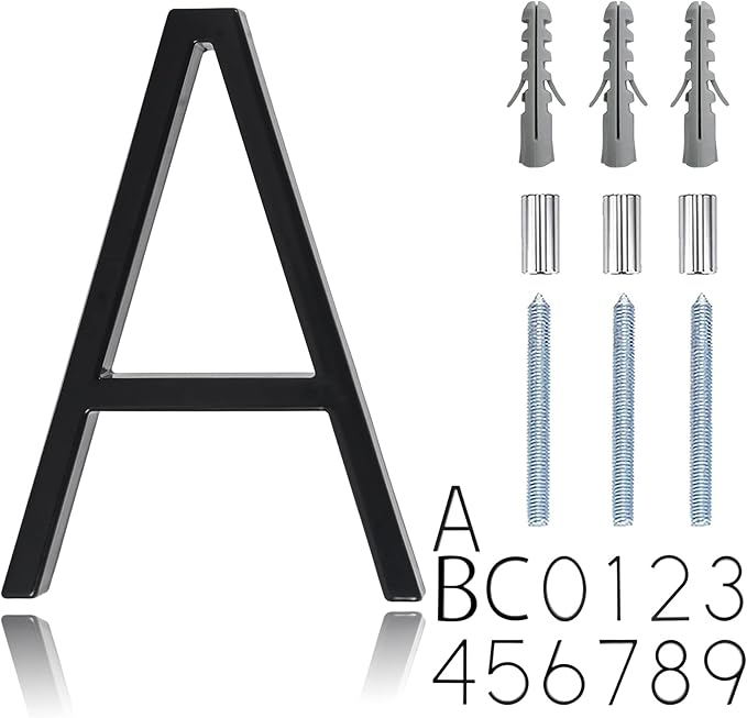 5" Floating Stainless Steel Address House Number, Modern Metal Anti-Rust House by MerearDecoration
