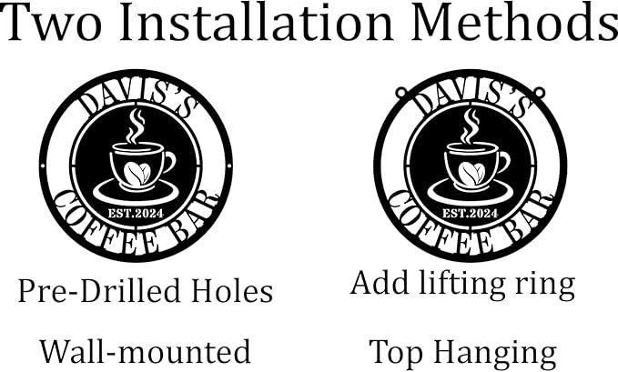 Personalized Coffee Bar Metal Sign, Custom Metal Coffee Sign, Coffee Metal Wall - Image 2