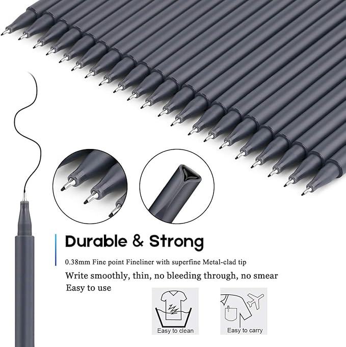 Taotree Journal Planner Pens, 24 Black Fine Point Pens, Scrapbooks, and More - Image 2