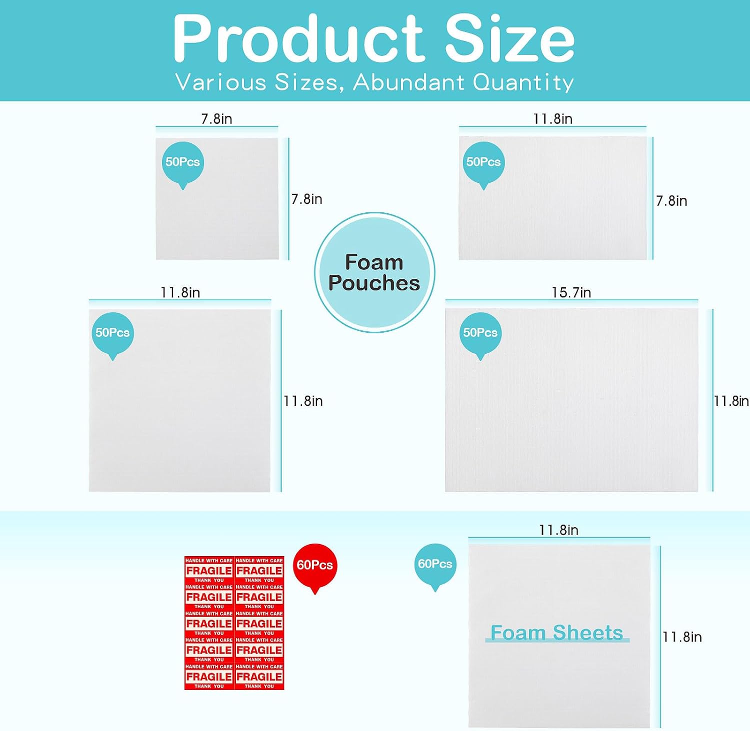 Dish Packing Supplies for Moving,320 Moving Supplies 4 Sizes (16 x 12", 12 x 12", 12 x 7.8", 7.8 x 7.8"),with 60 Fragile Stickers,High density thicker Cushion Foam for Plate Packing Shipping Storage.