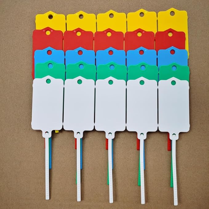 100pcs Reusable Blank Plastic Tags Ties Key Tags 1.45"*2.48" Serrated Tension - Image 4