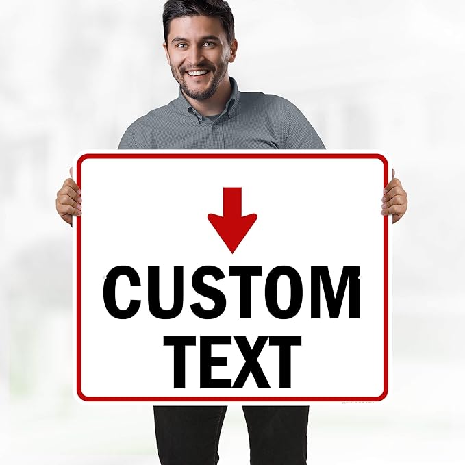 Custom Arrow Directional Sign, Down Arrow, 24x30 Inches, Rust Free .063 Aluminum - Image 2