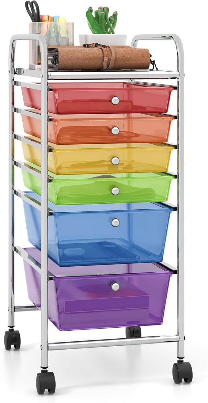 Giantex 6 Storage Drawer Cart Rolling Organizer Cart by Giantex