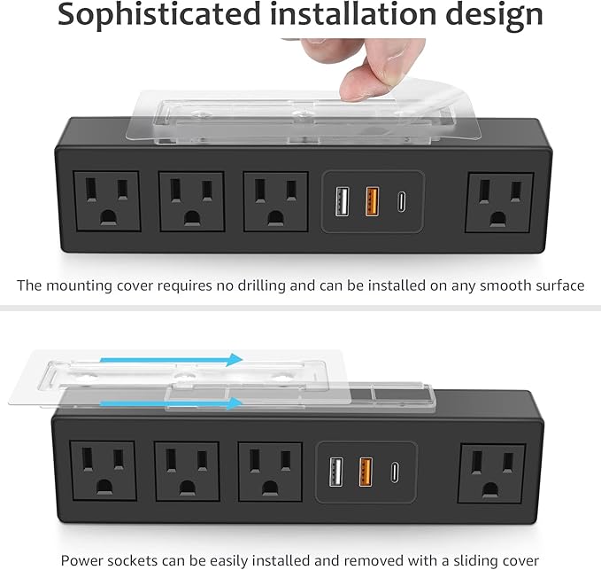 HHSOET Under Desk Power Strip - Image 2