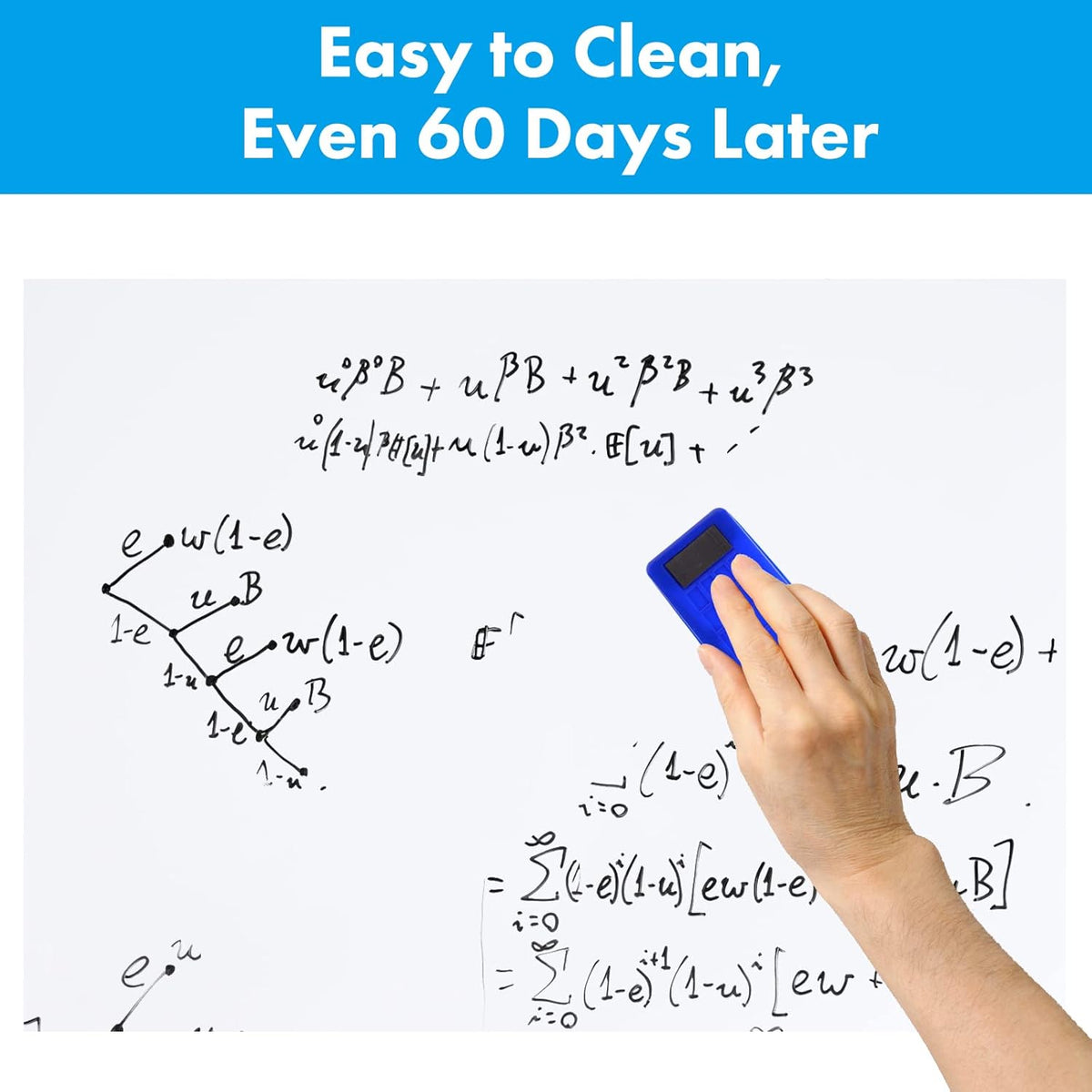 HAMIGAR White Board Dry Erase, 48" x 94" Self-Adhesive Sticker, No ...