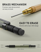 Nicpro 3 PCS 1.3 mm Mechanical Pencil Set 3 Colors - Image 4