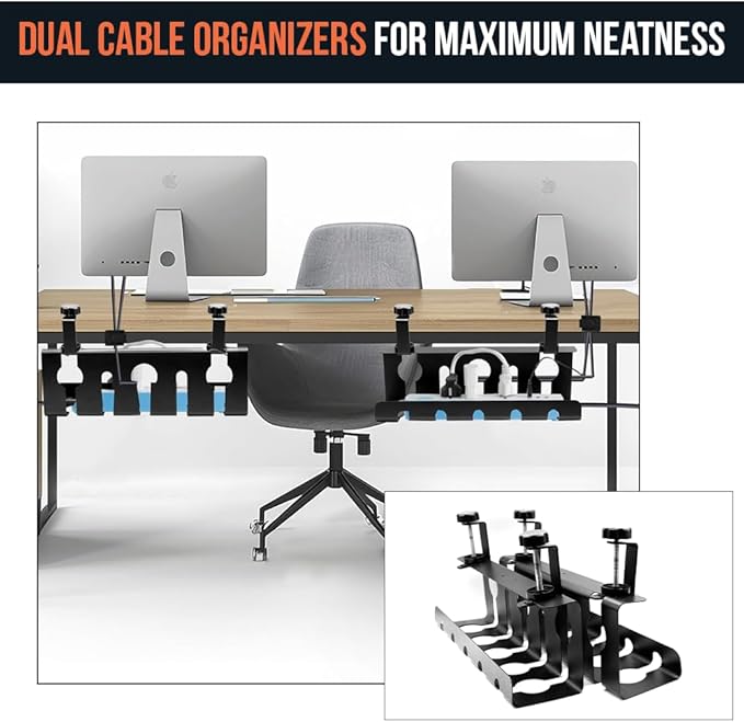 2Pcs 15.75 Inch Super Sturdy Gaming Cable Management Standing Desk wire - Image 5