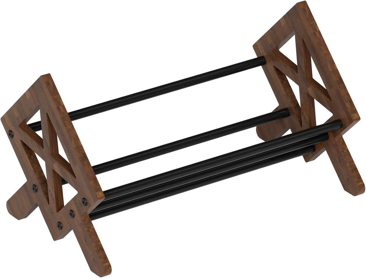 Desktop Bookshelf Organizer, Wood Office Tabletop Book Storage Rack, Tilting ...