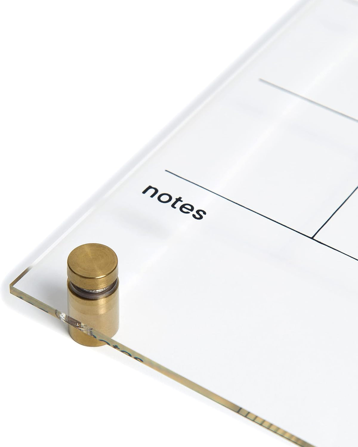 U Brands Clear Acrylic Dry Erase White Board for Wall, Calendar, Gold