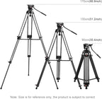 PULUZ 67"/170cm Video Tripod, Heavy Duty Aluminum Alloy Camera Tripod Stand - Image 2