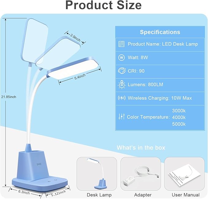Sailstar Small Desk Lamp, Wireless Charger LED Desk Lamps - Image 6