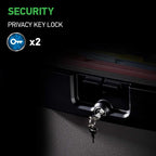 sentrysafe black fireproof and waterproof safe, file folder, side view