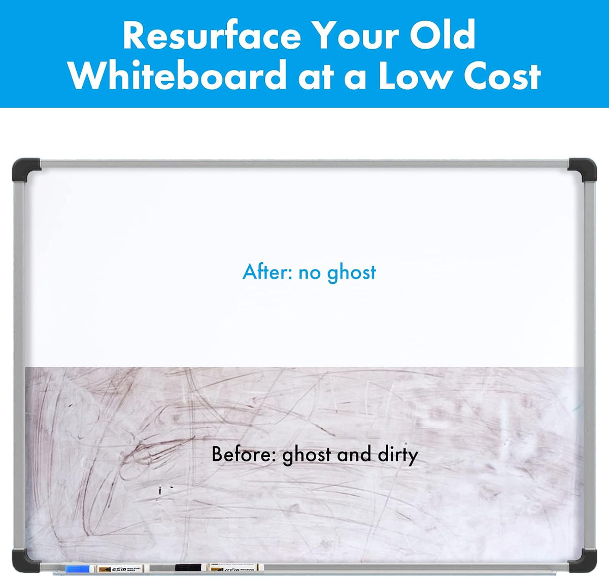 HAMIGAR White Board Dry Erase, 36" x 48" Self-Adhesive Sticker, No ...