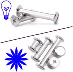 Socell 130pcs Phillips Chicago Screw Binding Screws Posts Assortment Kit for Scrapbook Photo Albums Craft and DIY Leather Decoration Bookbinding(M5 x 5/10/15/25/35/45/55)