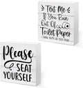 CQM 2 PCs Funny Bathroom Decor, Humorous Bathroom Decorative Sign, Rustic by Unknown