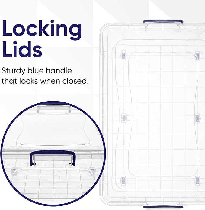 Superio Storage Bins with Lids, Stackable Totes, BPA Free, Odor Free, Organizer - Image 4