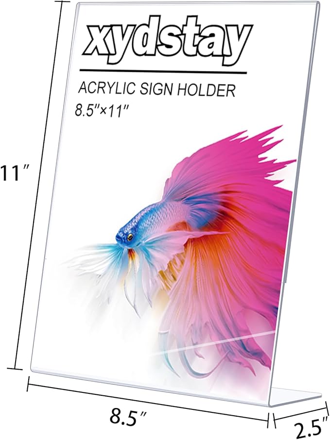 xydstay 12pack 8.5x11 Acrylic, L Shape Clear Plastic, Menu Holder, Unbreakable - Image 4