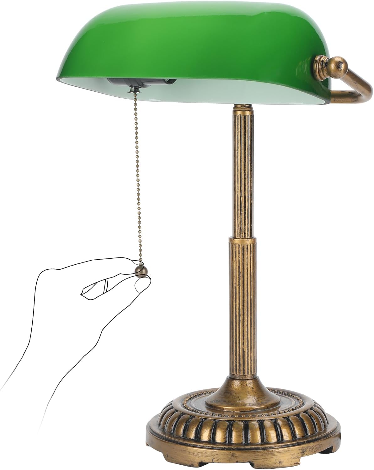 NISSAFORS Bankers Lamp, Green Desk Lamp with Pull Switch, Vintage Table Lamps...