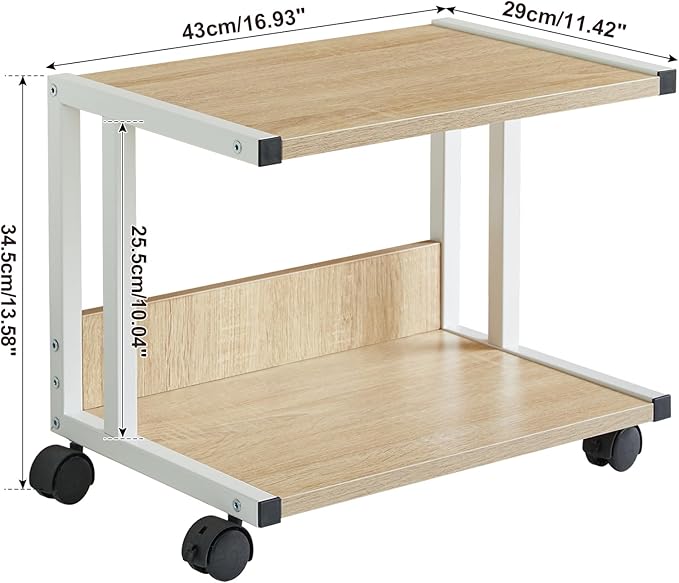 IBUYKE Under Desk Printer Stand, Mobile Home Desktop Organizer Shelf - Image 4