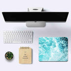 IMAYONDIA Blue Teal Green Sea Waves Mouse Pad, Square Ocean Mouse Pad - Image 6