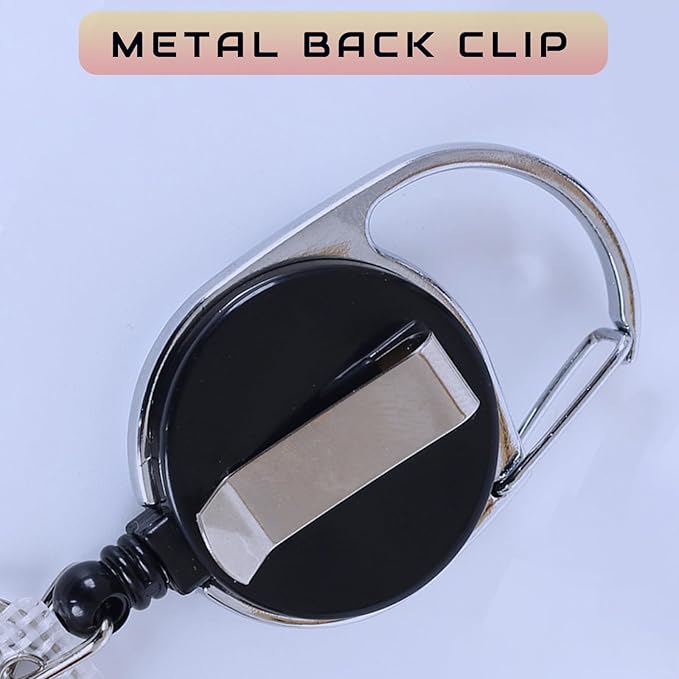 Personalized Retractable ID Badge Holder Clip, Customized Badge Reel - Image 3