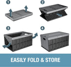 clevermade collapsible storage bins with lids, 46l 3 showing dimensions